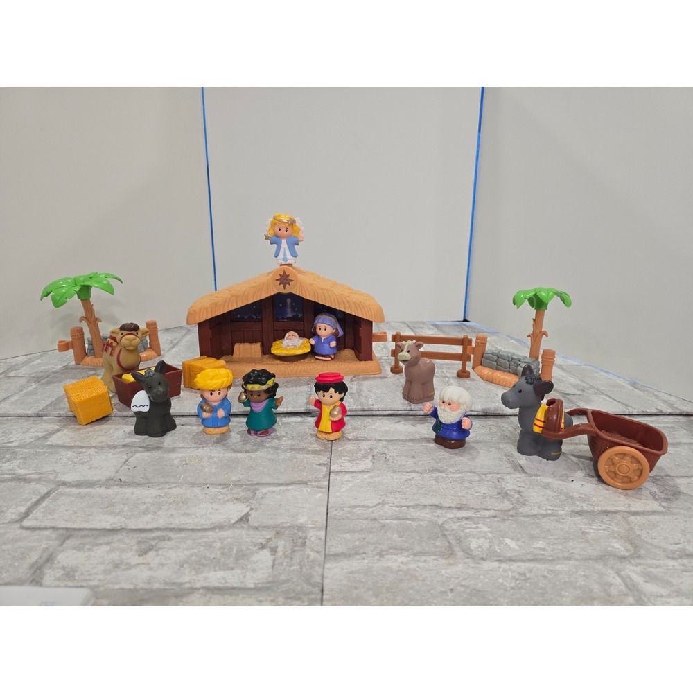 Fisher Price Little People Nativity Bethlehem Christmas Story Scene Set VIDEO